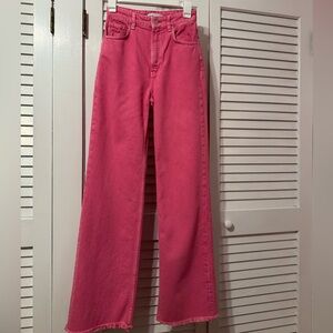 Zara Women's Flare Jeans in Vibrant Pink
